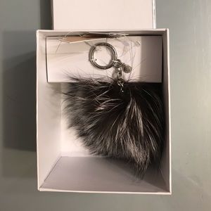 NWT Michael Kors Genuine Fox fur keychain pompom